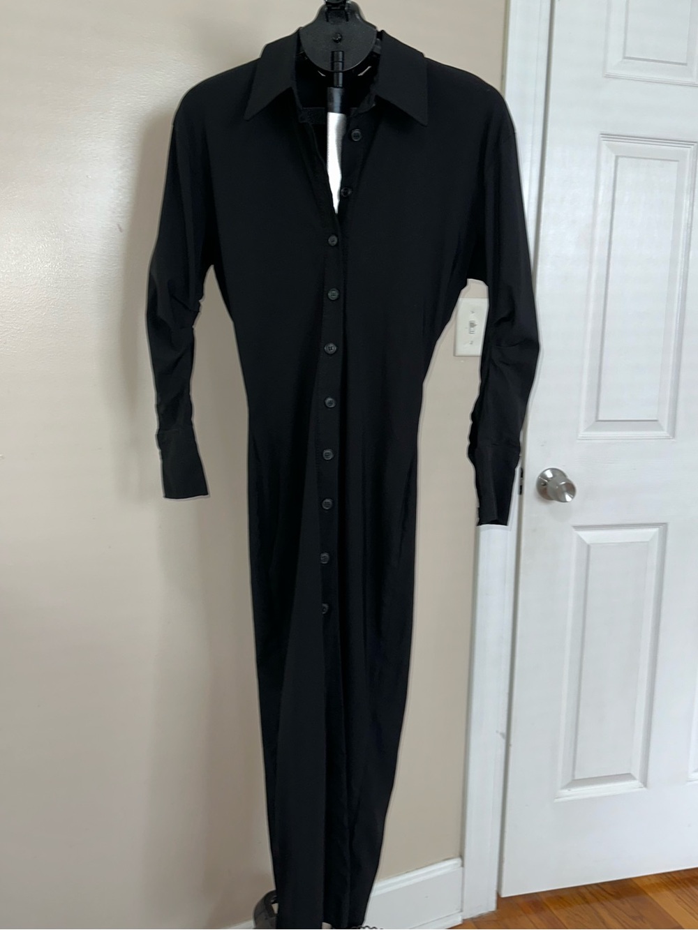 Zara Black Long Sleeve Buttoned Dress XS Worn